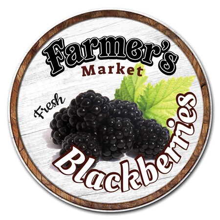 Signmission Farmers Market Blackberries Circle Corrugated Plastic Sign, C-12-CIR-Blackberries C-12-CIR-Blackberries
